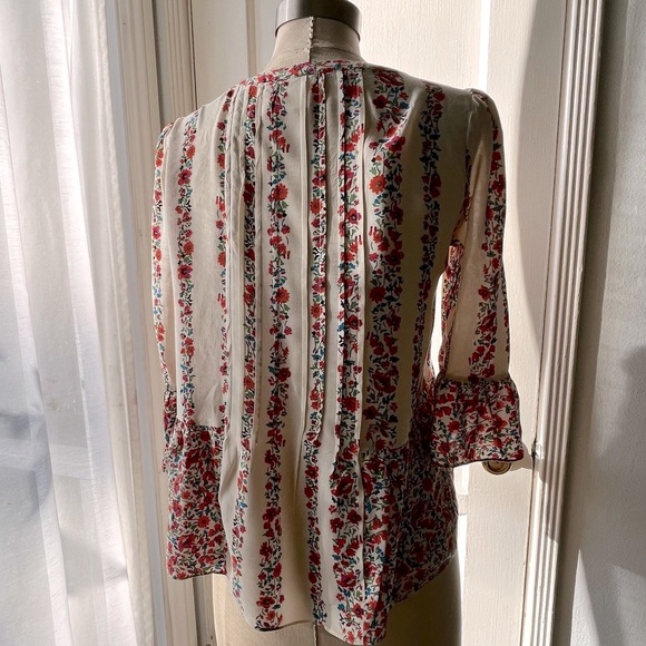Anthropologie:MAEVE•crochet floral peplum blouse•sz 8 - Picture 14 of 16